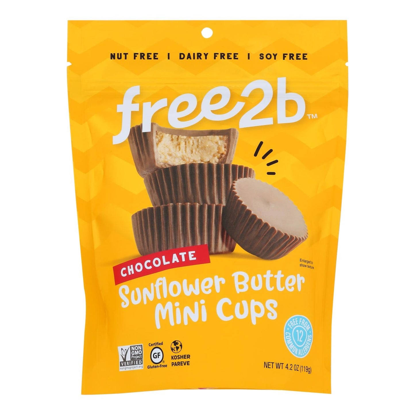 Free 2 B Sun Cups (Pack of 6) - Mini Ice Chocolate - 4.2 Oz