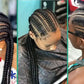 36" Jumbo Knotless Box Braids Wig | Incoo Full Lace Cornrow Wig | Transparent Lace | African Braided Hair