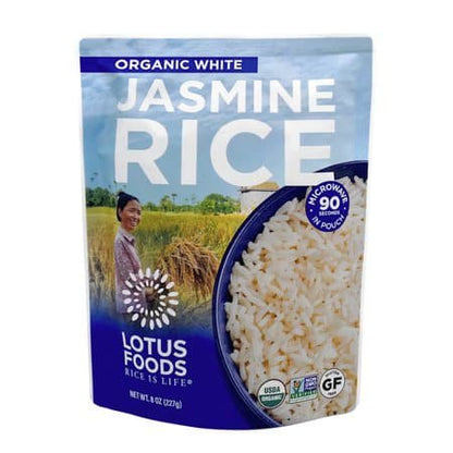 Lotus Foods Jasmine White Rice (Pack of 6 - 8 Oz)
