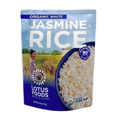 Lotus Foods Jasmine White Rice (Pack of 6 - 8 Oz)