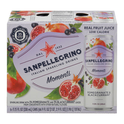 San Pellegrino Sparkling Beverage - Pomegranate Black Currant - Case of 4 - 6/11.15 oz