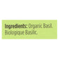 Spicely Organics Premium Organic Basil Leaves - Case of 6 - 0.1 Oz. Packs