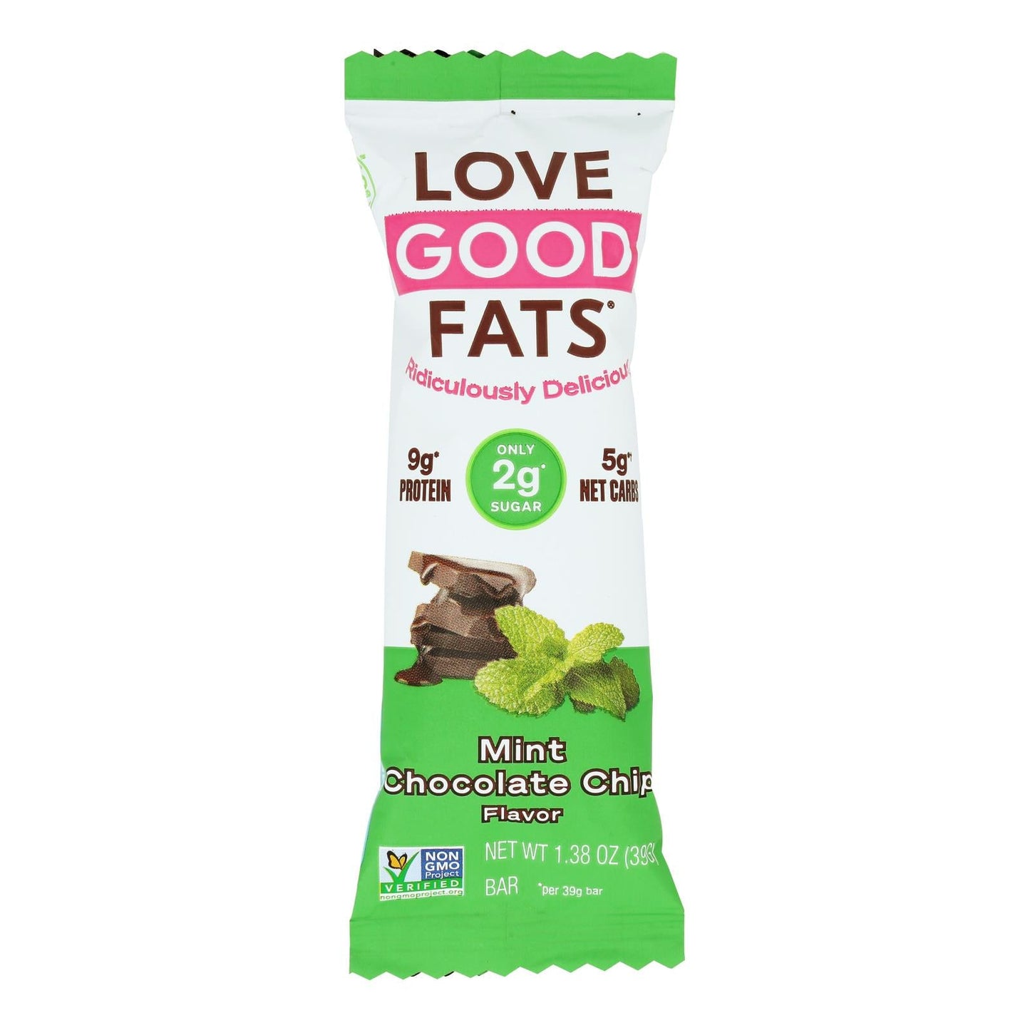 Love Good Fats - Bar Mint Chocolate Chip - Case Of 12 - 1.38 Oz