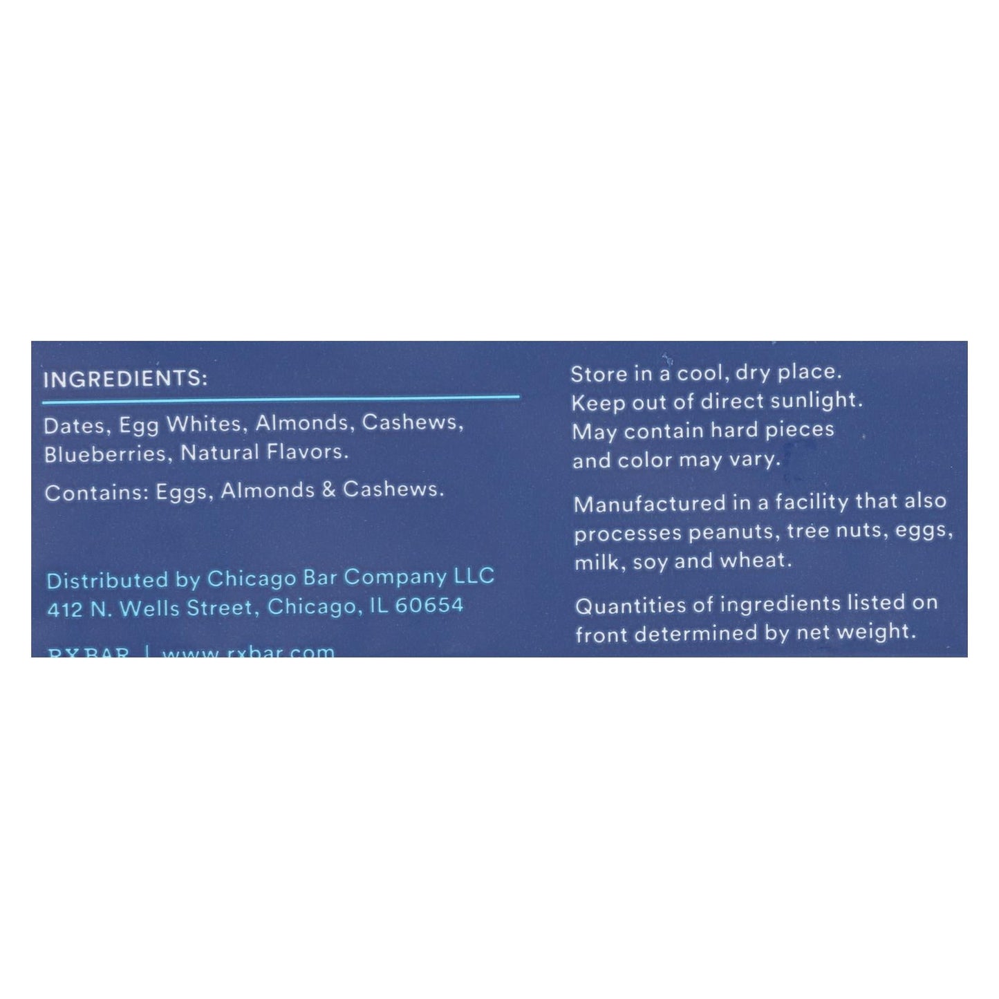 RXBAR Blueberry Protein Bar, Case of 12, 1.83 oz.