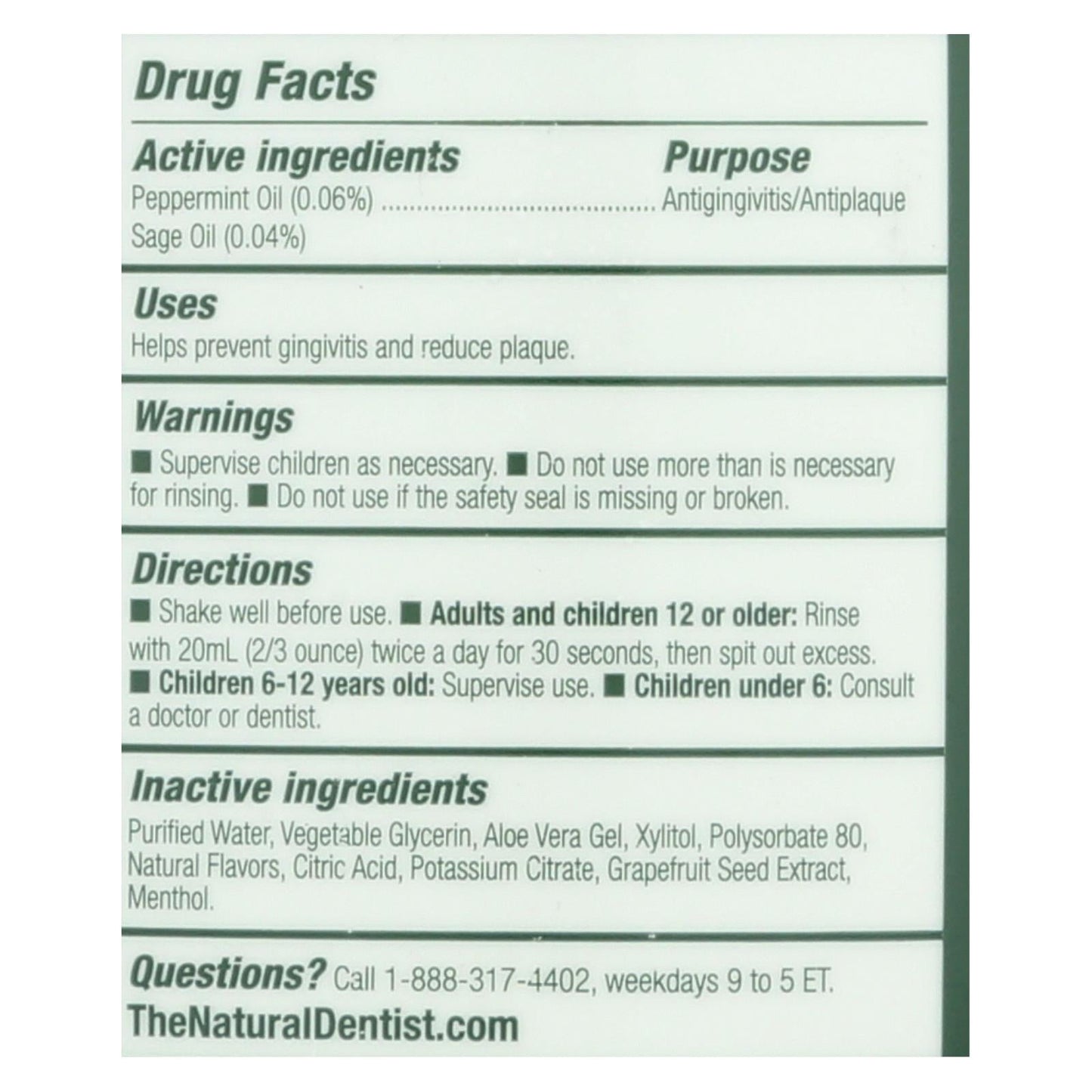 Natural Dentist Healthy Balance All Purpose Rinse Peppermint Sage - 16 Fl Oz