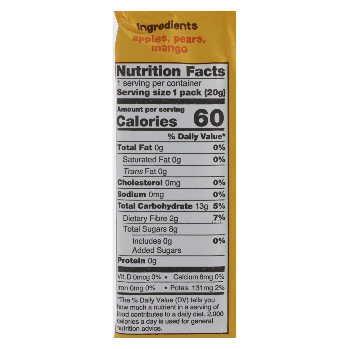 Bear Real Fruit Roll Yoyo - Naturally Sweet Mango Rolls for Kids - 6 Pack, 3.5 Oz.