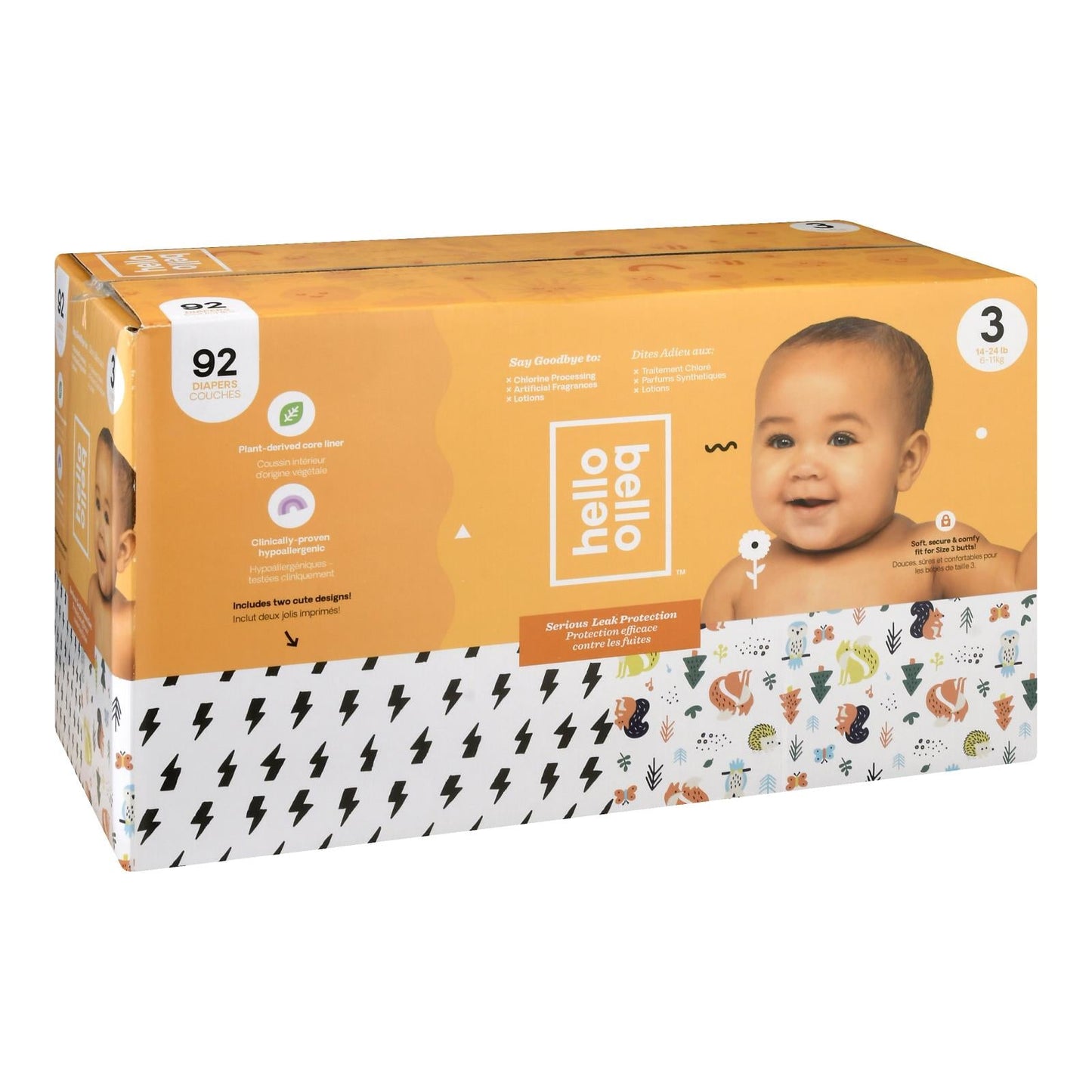 Hello Bello Diaper Belt, Animal Print, Size 3, 92-Count Pack