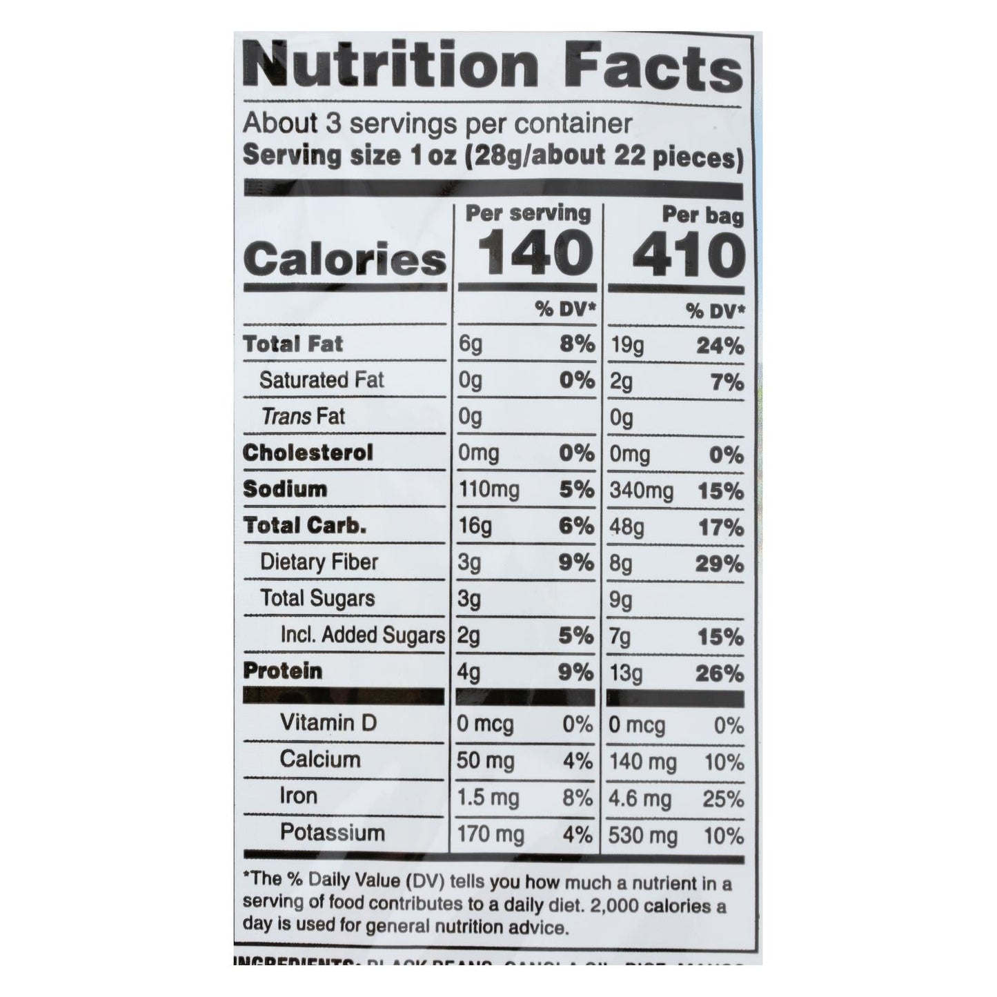 Calbee Snapea Crisp Black Bean Crisps Mango Chile Lime 3 Oz (Case of 12)