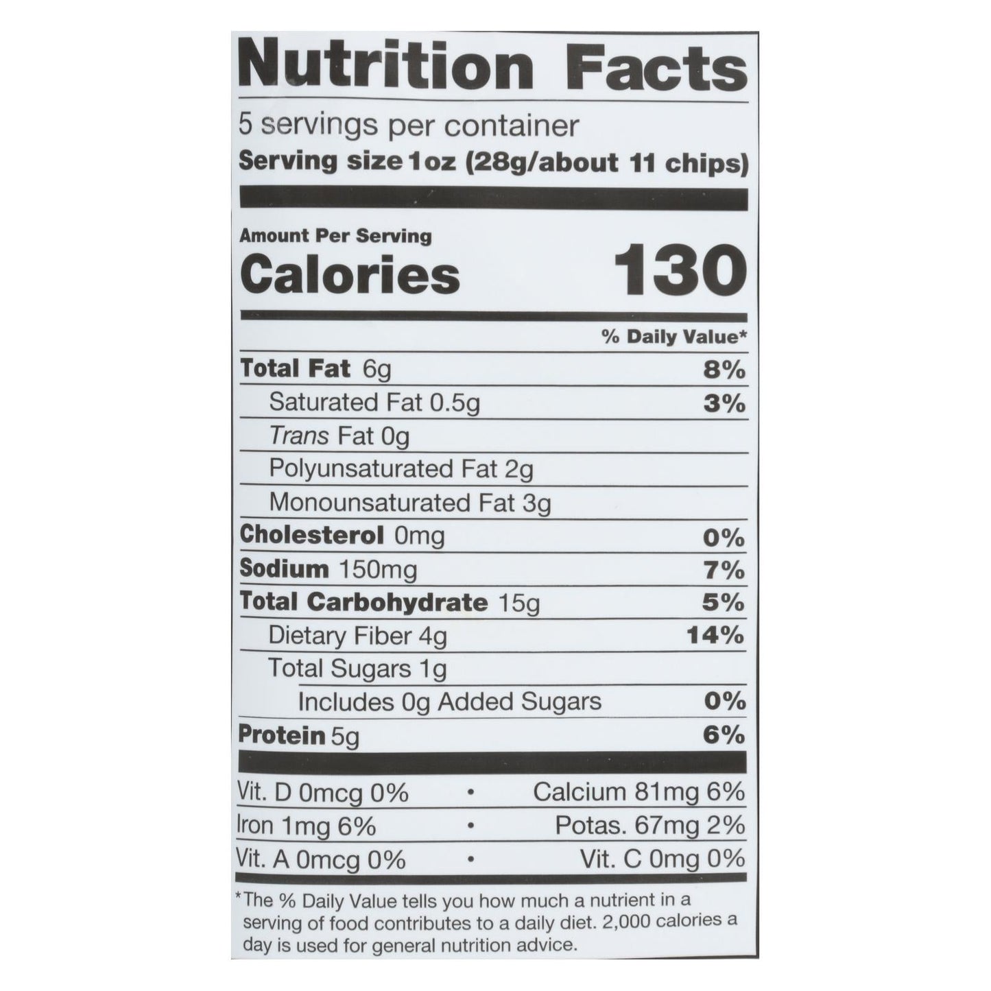 Beanitos White Bean Chips, Hint of Lime, Gluten-Free, High Protein, Case of 6, 5 oz