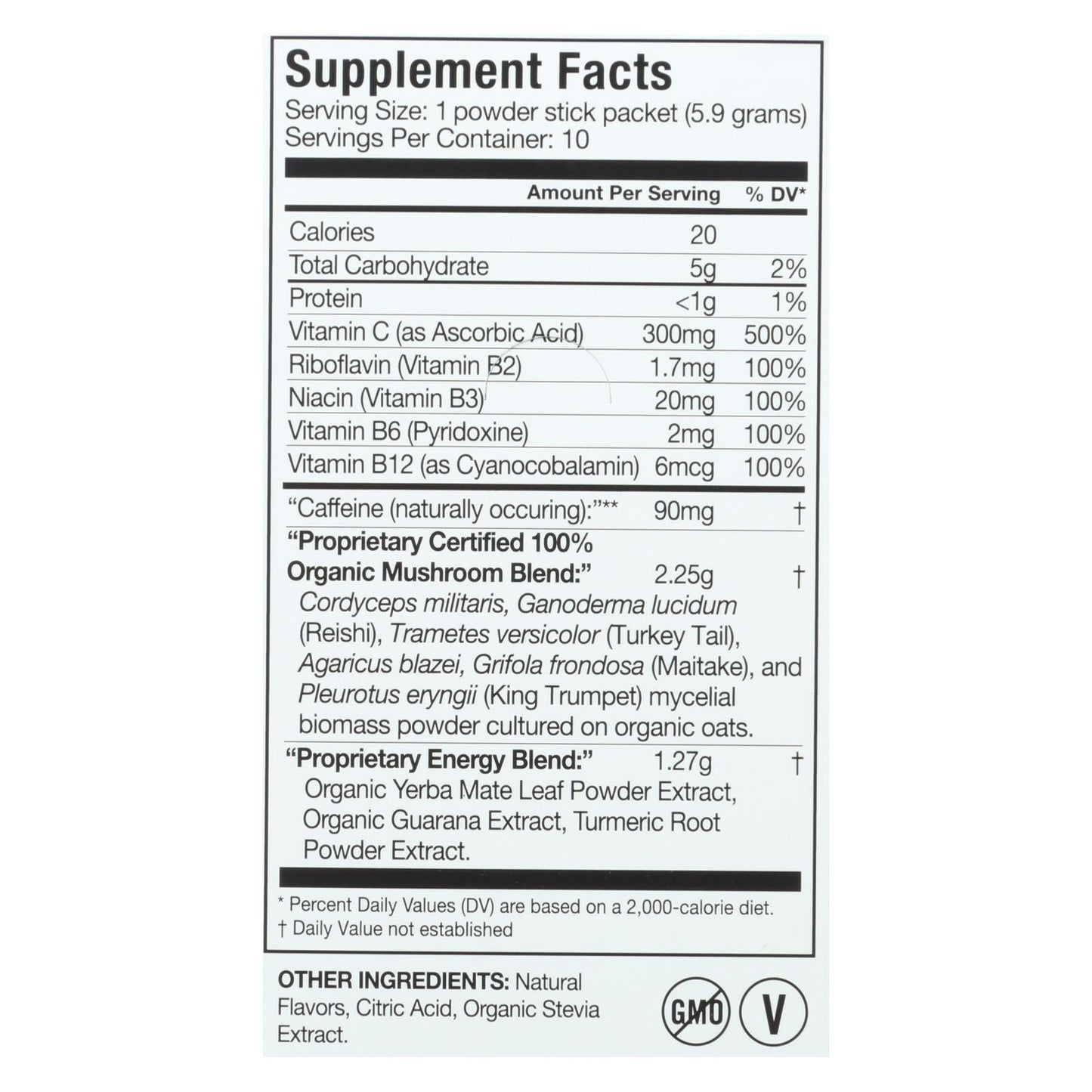 Om Organic Mushroom Energy | Citrus Orange Extract | Dietary Supplement (10 Pack) - 0.21 Oz.
