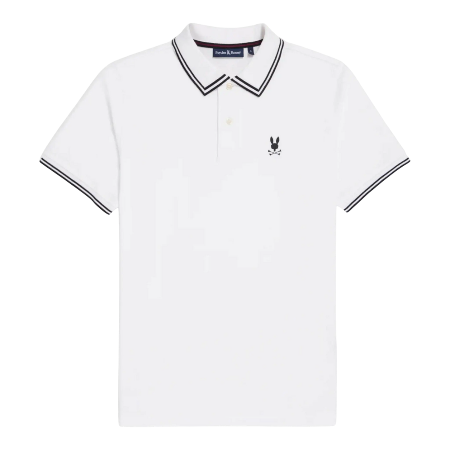 Psycho Bunny Lambert Pique Polo Men Shirt White/Black