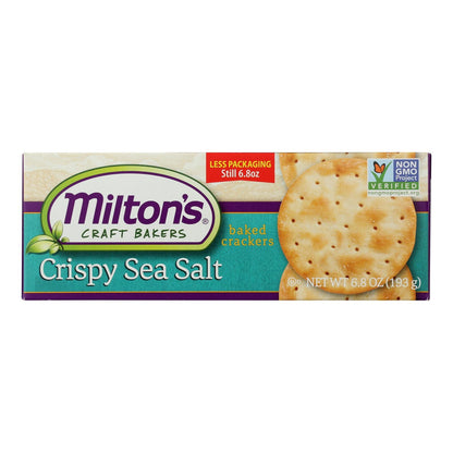 Milton's Crispy Sea Salt Crackers (Pack of 8, 6.8oz Each)
