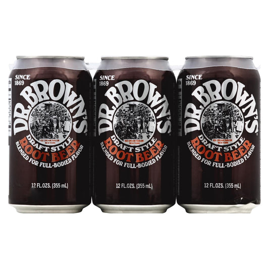 Dr. Brown's Draft Style Root Beer - 6/12 Fl. Oz. Bottles, Case of 4