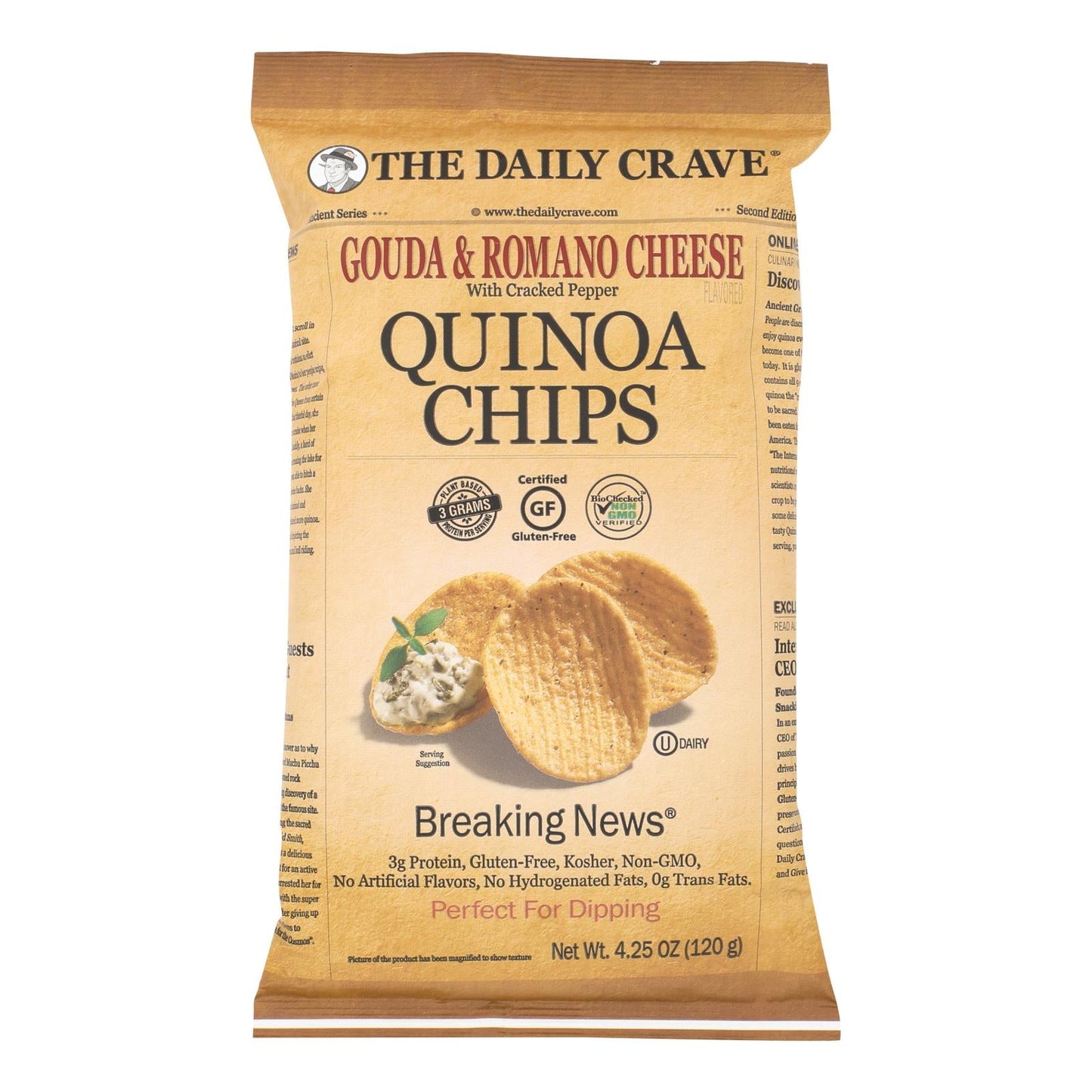 Daily Crave Gouda Rumen Pepr Quin Chips (8-Pack) - 4.25 Oz