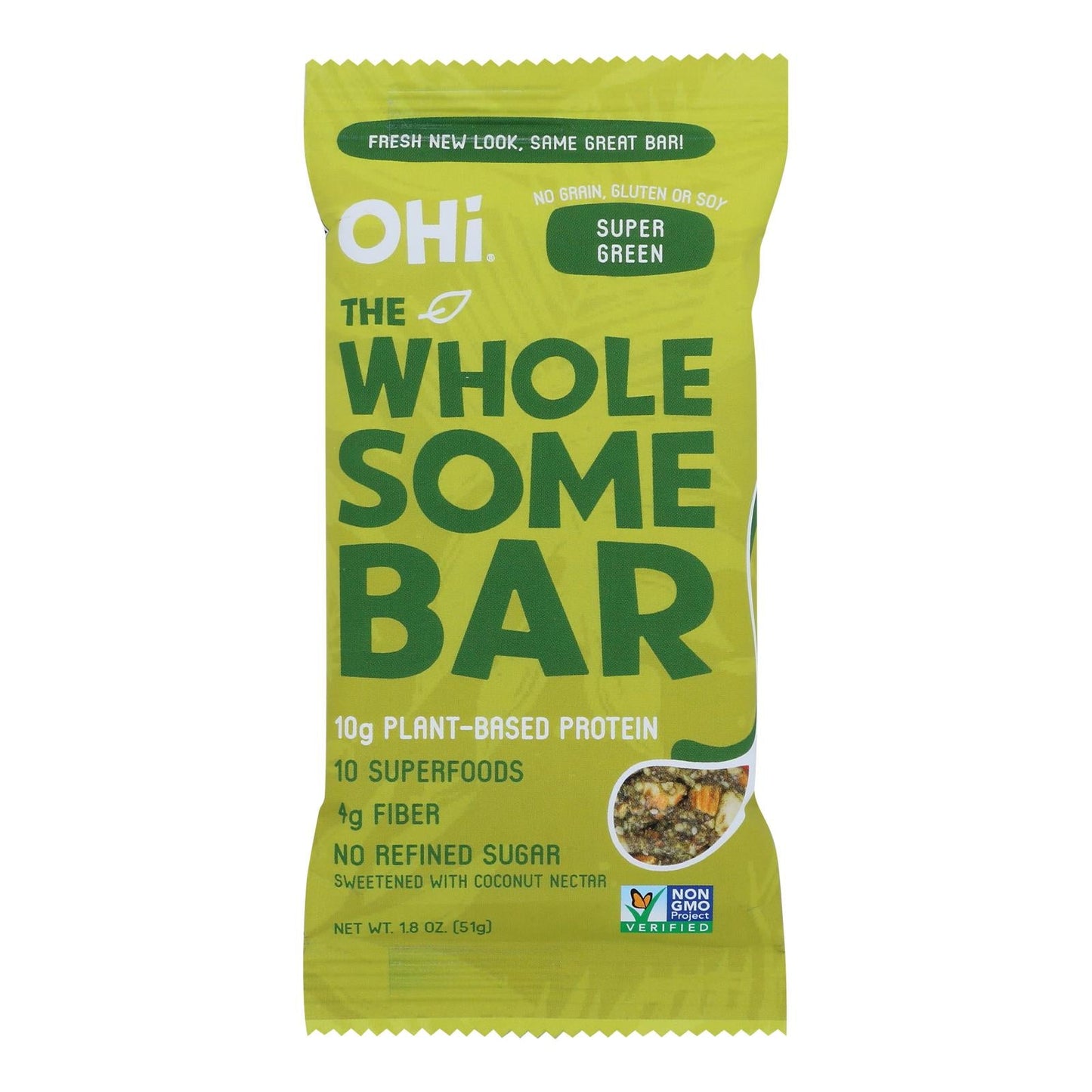 Ohi Super Green Superfood Bar - Case of 8 - 1.8 oz
