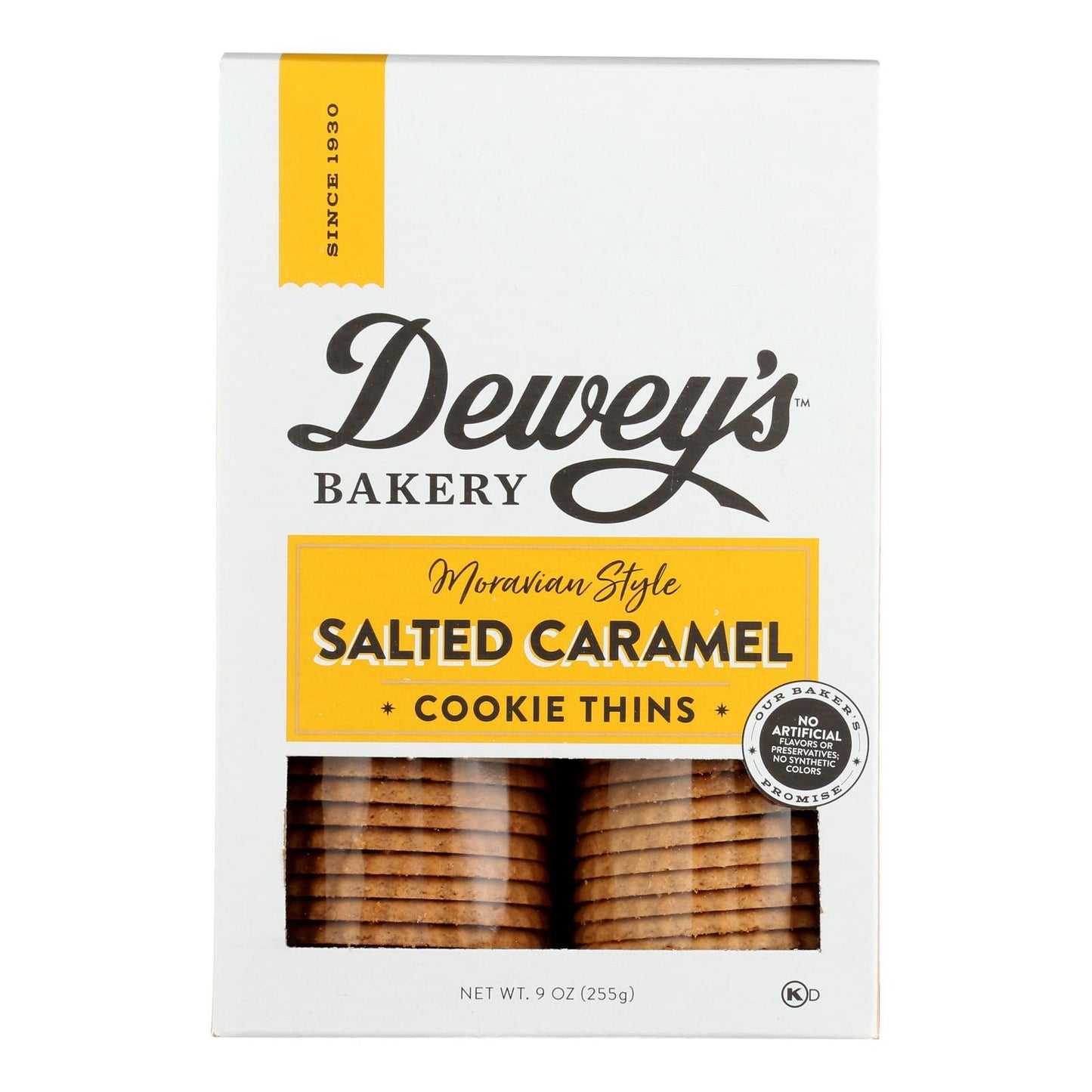 Dewey's Bakery Cookies Thins Salted Caramel, 6-Pack, 9 Oz