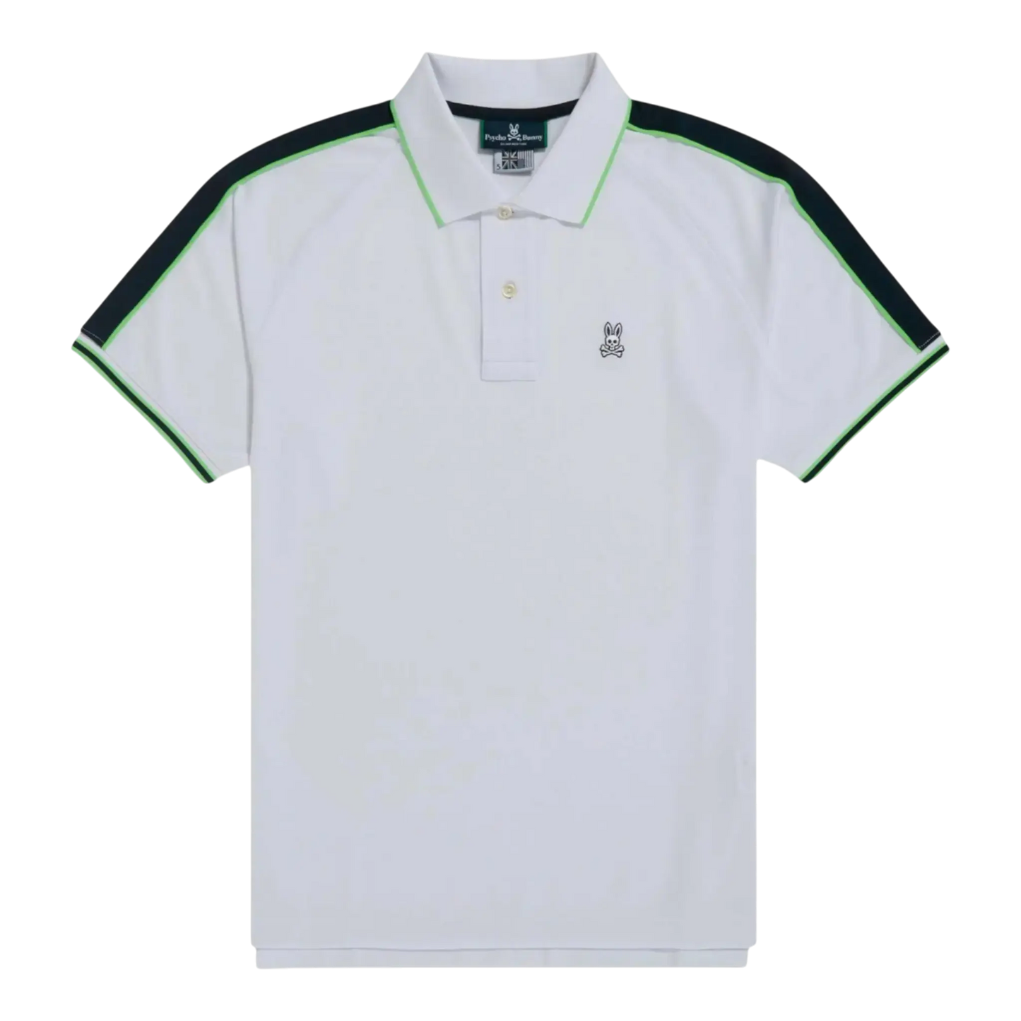 Psycho Bunny Jayden Stripe Sport Men Polo Shirt White/Navy