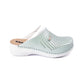 Pandora III by LEON- Women’s Leather Clogs- Gel Insole & Perforated Leather for Breathability