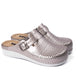 Nora IV by LEON– Women’s Leather Clogs- Adjustable Buckle with Removable Gel-Insole