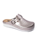 Nora IV by LEON– Women’s Leather Clogs- Adjustable Buckle with Removable Gel-Insole
