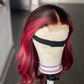 4 By 4 Loose Wavy Closure Wig (100% Human Hair) 18 Inches Wine Color