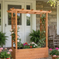 Raised Wooden Planter Box with Tall Trellis for Climbing Plants