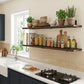 Wood Wall Shelves 15.8” with Metal Brackets – Rustic Floating Shelves | 5/8 Pack