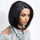 Short Kinky Straight Bob Wig | Glueless Human Hair C Lace with Natural Hairline