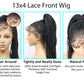 30" Braided Lace Front Wig for Black Women | African Braids with Baby Hair | Synthetic Glueless Mat Wig