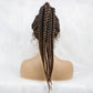 24" Box Braids 360 Lace Front Wig | Ponytail Style | Baby Hair | Synthetic African Braiding Hair