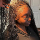 Bohemian Knotless Braided Wig, Swiss Full Lace, Black Color, Waist Length - READY TO SHIP