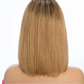 180% Density Honey Blonde Bob Wig | Straight T-Part Lace Front Brazilian Human Hair