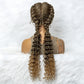 Curly Water Wave Braided Wig | Lace Front Cornrow Twist Style