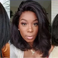 Short Kinky Straight Bob Wig | Glueless Human Hair C Lace with Natural Hairline