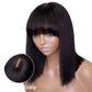 "Put On & Go" Straight Bob Wig | Easy Wear Human Hair with Bangs & Realistic Scalp