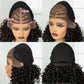 16" Cornrow Braids Wig with Afro Kinky Curly Ends | Knotless Lace Front | Baby Hair