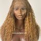 Wet And Wavy 100% Human Hair Knotless Braid Wig, HD Full Lace, Blond Color