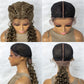 Curly Water Wave Braided Wig | Lace Front Cornrow Twist Style