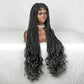 36" Water Wave Braided Wig | Lace Front | Baby Hair | Long Braids