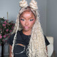 Bohemian Knotless Braid Wig, Full Lace, Waist, Color 613 mix - ZARA