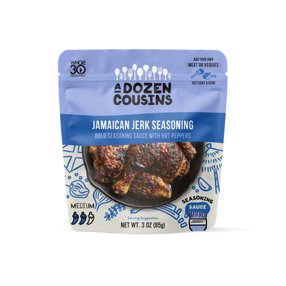 A Dozen Cousins Jamaican Jerk Sauce, 3 oz (Pack of 10) - Authentic Caribbean Flavor
