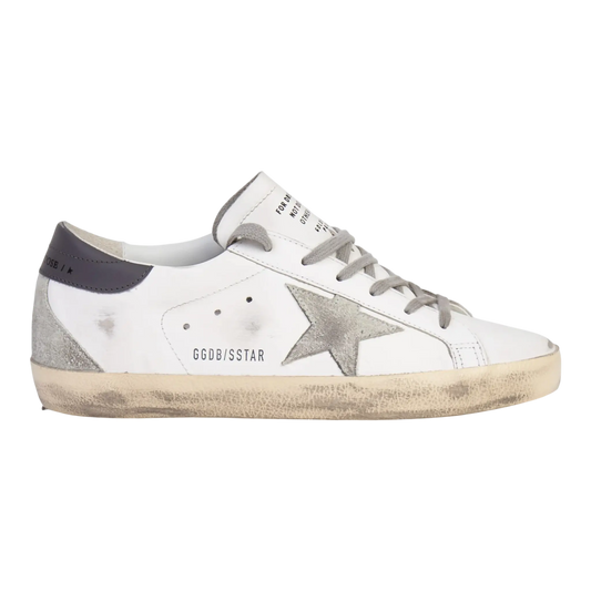 Golden Goose Super-Star Women Sneakers White Ice Dark Gray Suede Star