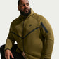Nike Mens Tech Fleece Windrunner Jacket - Olive Flak