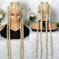 32" Full Lace Four Braid Box Braids Wig | Kanekalon Synthetic Braided Wig for Black Women