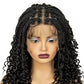 Short Boho Knotless Braids Bob Wig with Curly Ends | Full Lace