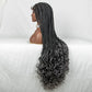 36" Water Wave Braided Wig | Lace Front | Baby Hair | Long Braids
