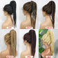 24" Box Braids 360 Lace Front Wig | Ponytail Style | Baby Hair | Synthetic African Braiding Hair