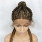 24" Box Braids 360 Lace Front Wig | Ponytail Style | Baby Hair | Synthetic African Braiding Hair