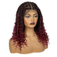 Short Boho Knotless Braids Bob Wig with Curly Ends | Full Lace