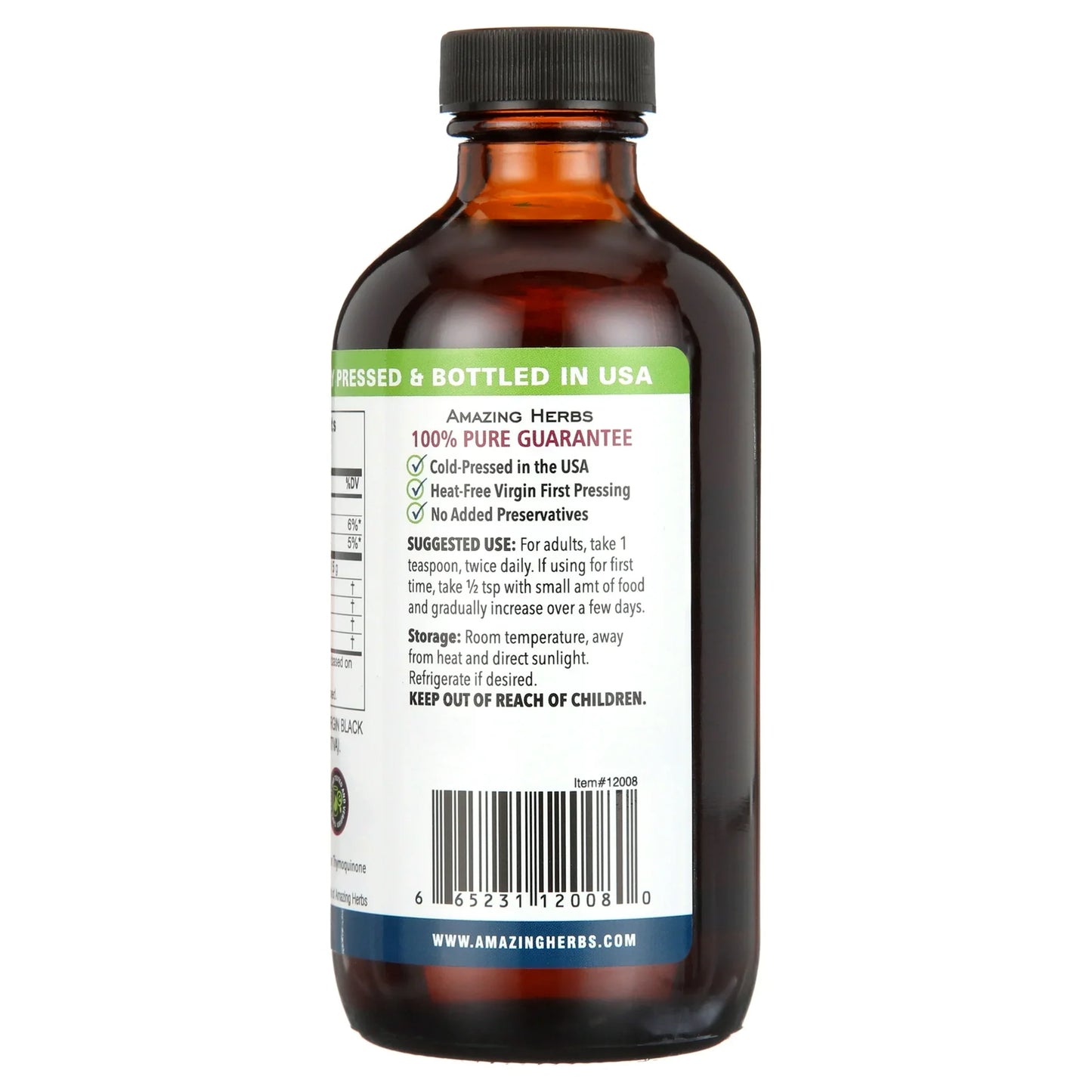 Amazing Herbs Premium Black Seed Oil, 8 Fl Oz (Pack of 2)
